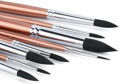 8-Piece Natural Goat Hair Round Watercolor Brush Set