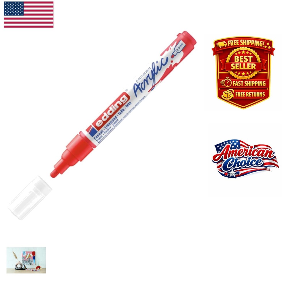 5100 Traffic Red Acrylic Marker – 2-3mm Round Nib for Creative Drawings
