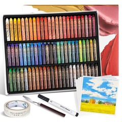 72 Oil Pastels Set with Palette Knife, Masking Tape, Acrylic Marker & Paper – Ar