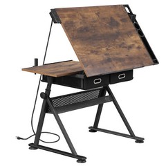 Stable Support Drafting Table Art Desk With Triangle Legs And Pencil Ledge