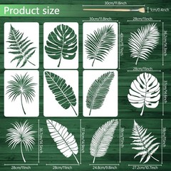 TWINKLEMON 6PCS Large Leaf Stencils for Painting on Walls 16 x 16 x 12 inches