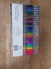 24 Pack Assorted deluxe Gel pens 8 neon 0.8mm 8 glitter 1.0mm 8 Metallic 1.0 mm