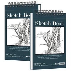 Small Sketchbook 5.5″ x 8.5″ – 2 Pack Top Spiral Mini Sketch Pad, Small Sketc…