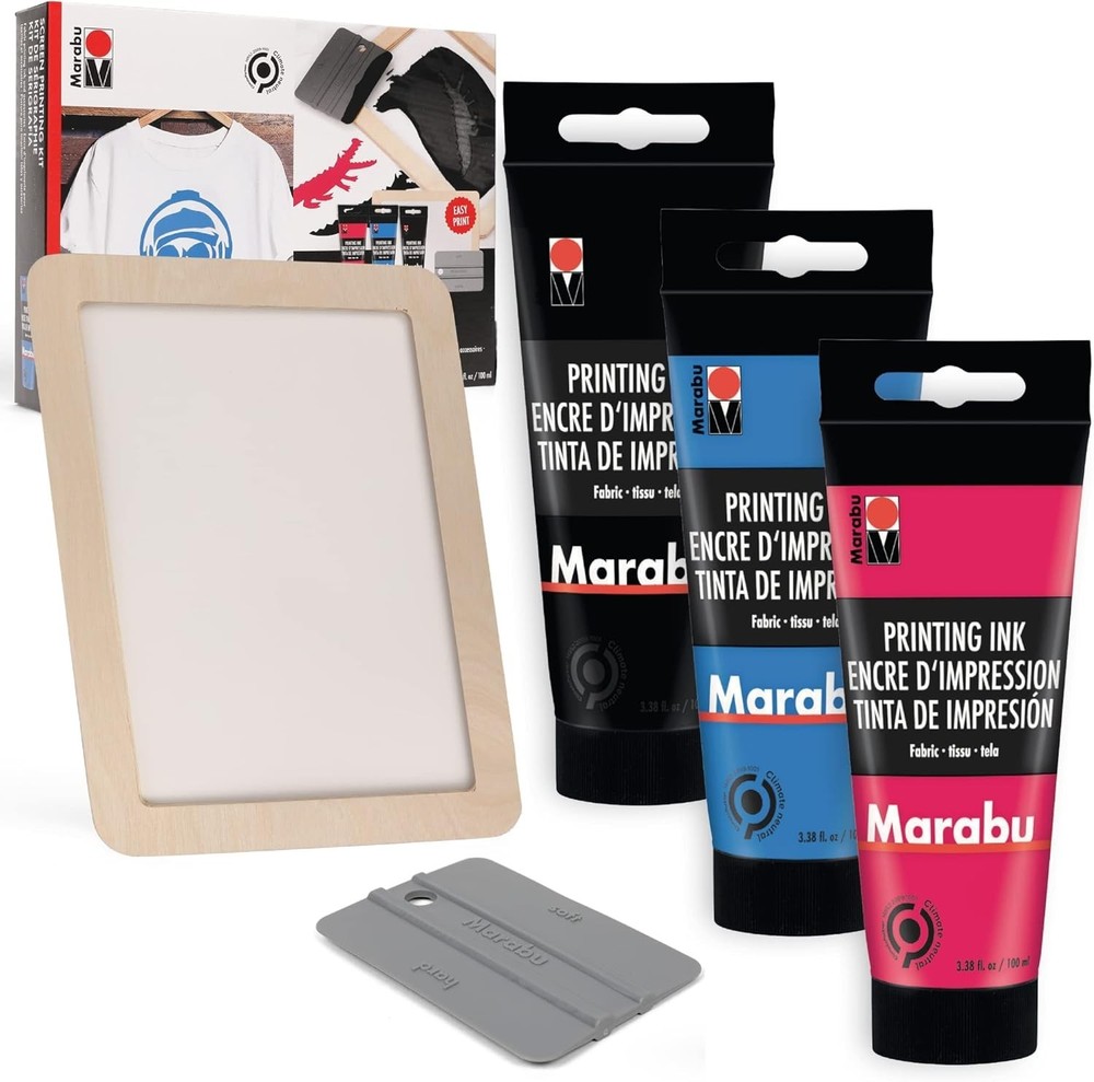 Screen Printing Kit Set – Screen Print Kit with Reusable Wooden Frame, 1 Screen