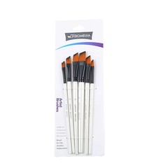 Paint Brush Set Round Flat Angle Filbert Acrylic Watercolor Oil Gouache Brushes
