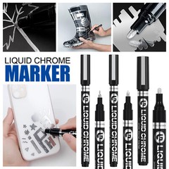 3PACK Liquid Chrome Marker Pump Model Silver Mirror DIY Highlight Multifunction