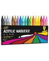 Acrylic Paint Markers Set of 18 – Quick-Drying, Waterproof, Non-Toxic Art Pens f
