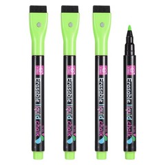 Magnetic Liquid Chalk Markers, 4Pcs Whiteboard Markers with Dry Eraser, Green