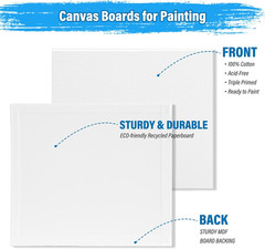 54 Pack 8″ x 10″ Canvas Easel Set Paint Brushes Acrylic Oil Art Kit