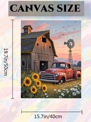 DIY Paint by Numbers Kit for Adults Beginner Farm Paint by Number for Adults