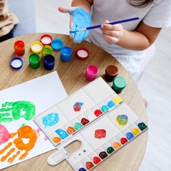 White Watercolor Palette with 20 Wells and 5 Mixing Areas Paint Tray