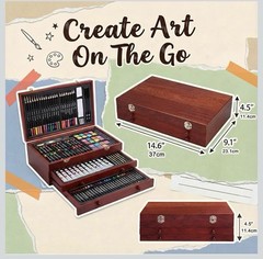 175 Piece Deluxe Art Set W/Oil Pastels, Crayons, Acrylic Paints, Brushes. & More