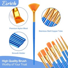 Paint Brushes Set,1pack/12pcs Nylon Hair Round-Pointed Tip Acrylic Paint Brus…
