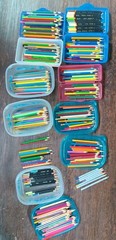 384 Lot Prismacolor Crayola Sargent US Art Lolliz Hartmut Pentel Monarch Prang!!
