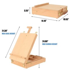Art Supplies Box Easel Sketchbox Painting Storage Box, Adjust Wood Tabletop Ease