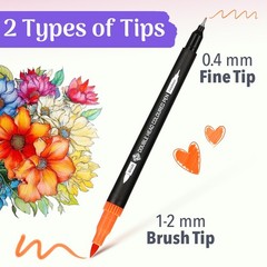 ZENO 72 Dual Tip Markers Set-B with Case – No-Bleed Art Markers for Adults – …