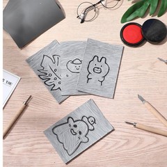 6 Pcs 6 x 8 Inch Linoleum Block Rubber Stamp Carving Blocks Soft Linocut Bloc…