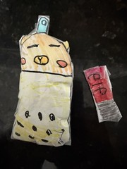 Nee doh style Elf lipgloss and capybara boba tea Handmade Paper Squishy