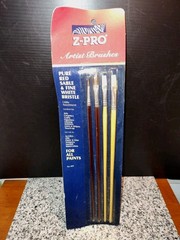 Artist Paint Brushes 4 Piece Set. NEW. Sealed. By Z-Pro.