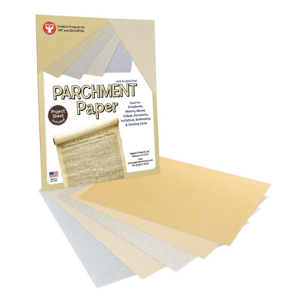 Hygloss Parchment Craft Paper – 30 Sheets, 8.5×11, Printer Friendly, Made in USA