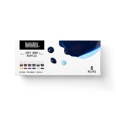 Professional Soft Body Acrylic Paint, 6 x 22ml (0.74-oz), Mixing Set
