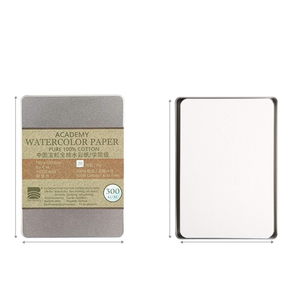 20 Sheets 6×4 Inch Textured Cold Hot Rough Press 100% Cotton Watercolor Postcard