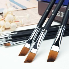 Angular Paint Brush, 9PC Oblique Tip Nylon Hair Long Handle Angled Paint Brus…