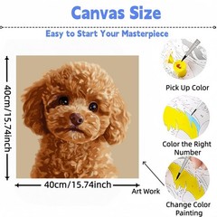 Paint by Numbers Kit for Adults,Cute Dog Paint by Number for Adults,Acrylic Adul