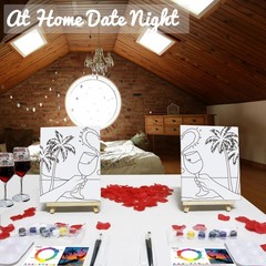 2 Pack Sip and Paint Kit for Adults Couples Painting Kit Pre Drawn Canvas to …