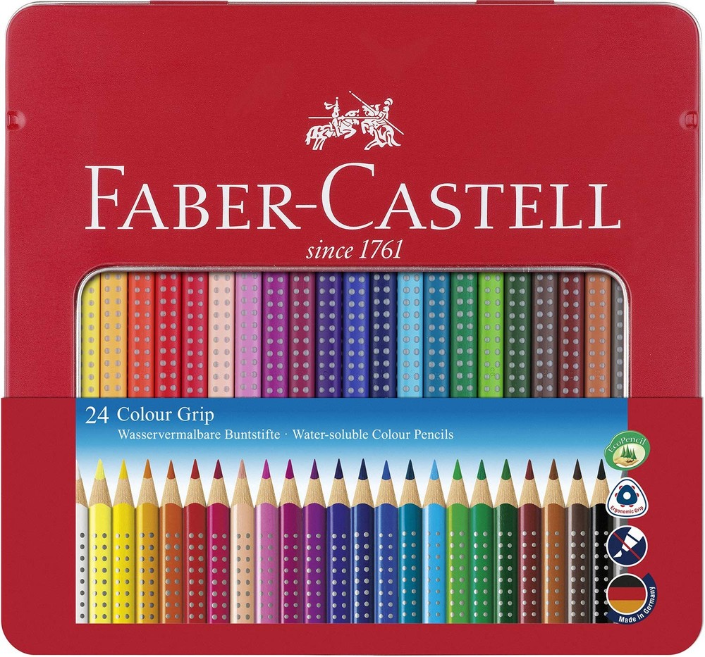 Faber-Castell Tin of 24 Colour GRIP 2001 pencils