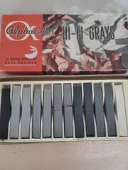 Vintage 12 Sticks Pastels Alphacolor Weber Costello Assorted Hi-Fi Gray Pastels