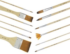 Paint Brush Set Acrylic Watercolor Oil Artist 24 Pcs Lot Painting Brushes Craft