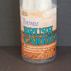 Portable Brush Carrier 18 Long Handled Wood Brushes & Canvas Roll Up Carrier