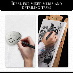 Black Acrylic Paint Pen | Set 2 Black Acrylic Paint Marker Dual Tip (Fine 0,7mm