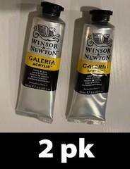 2pk Winsor & Newton 2120-331 Galeria Acrylic Paint, Ivory Black 2 oz each