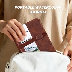20 Sheets Watercolor Sketchbook 100% Cotton 300gsm Cold Press 6.69″ x 3.94″