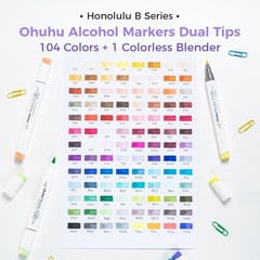Alcohol Markers Brush Tip- 104-color Double Tipped Alcohol Based Art Marker S…