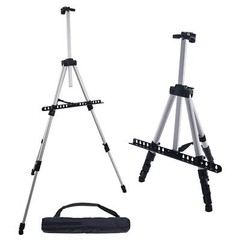 66″ Silver Aluminum Adjustable Artist Field Display Easel Tripod Stand, Tabletop