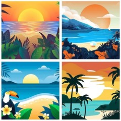 DIY Beach Landscape Paint by Numbers Kit^