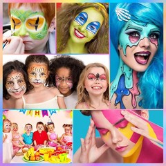 Deluxe Face Paint Kit for Halloween & Cosplay – 18 Pigmented Colors and Brushes
