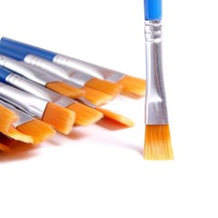 DECYOOL 100 Pcs Flat Paint Brushes,Small Brush Bulk for 170mm x 7mm, Blue