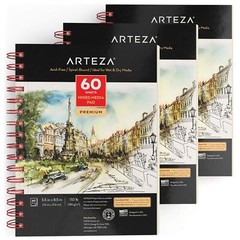 Arteza Mixed Media Pad | 5.5 x 8.5 | 60 Sheets – Pack of 3
