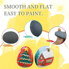 CYLHCM 24 PCS Rocks for Painting, 3″-4″ Flat DIY Painting Rocks, Large Smooth Ro