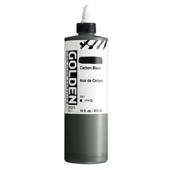 High Flow Acrylics Carbon Black 16 fl. oz. Bottle Professional Acrylic Opaque