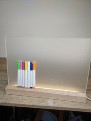 Led Illuminated Drawing Note Message Board Acrylic Dry Erase Color Markers