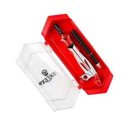 1* Red Compass School Geometry with Pencil & Case Single Piece Student Math Tool
