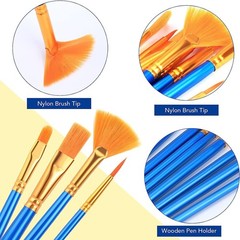 AROIC Acrylic Paint Brush Set, 30 pcs Nylon Hair Brushes 30pcs, Bule