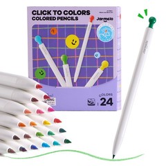 Mechanical Colored Pencils for Kids 24 Count, Erasable Oil-Based Pastel Penci…