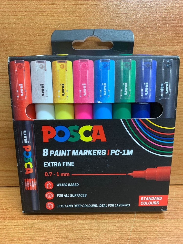 Uni Posca Marker Tip PC-1M Pack of 8 Assorted