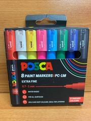 Uni Posca Marker Tip PC-1M Pack of 8 Assorted